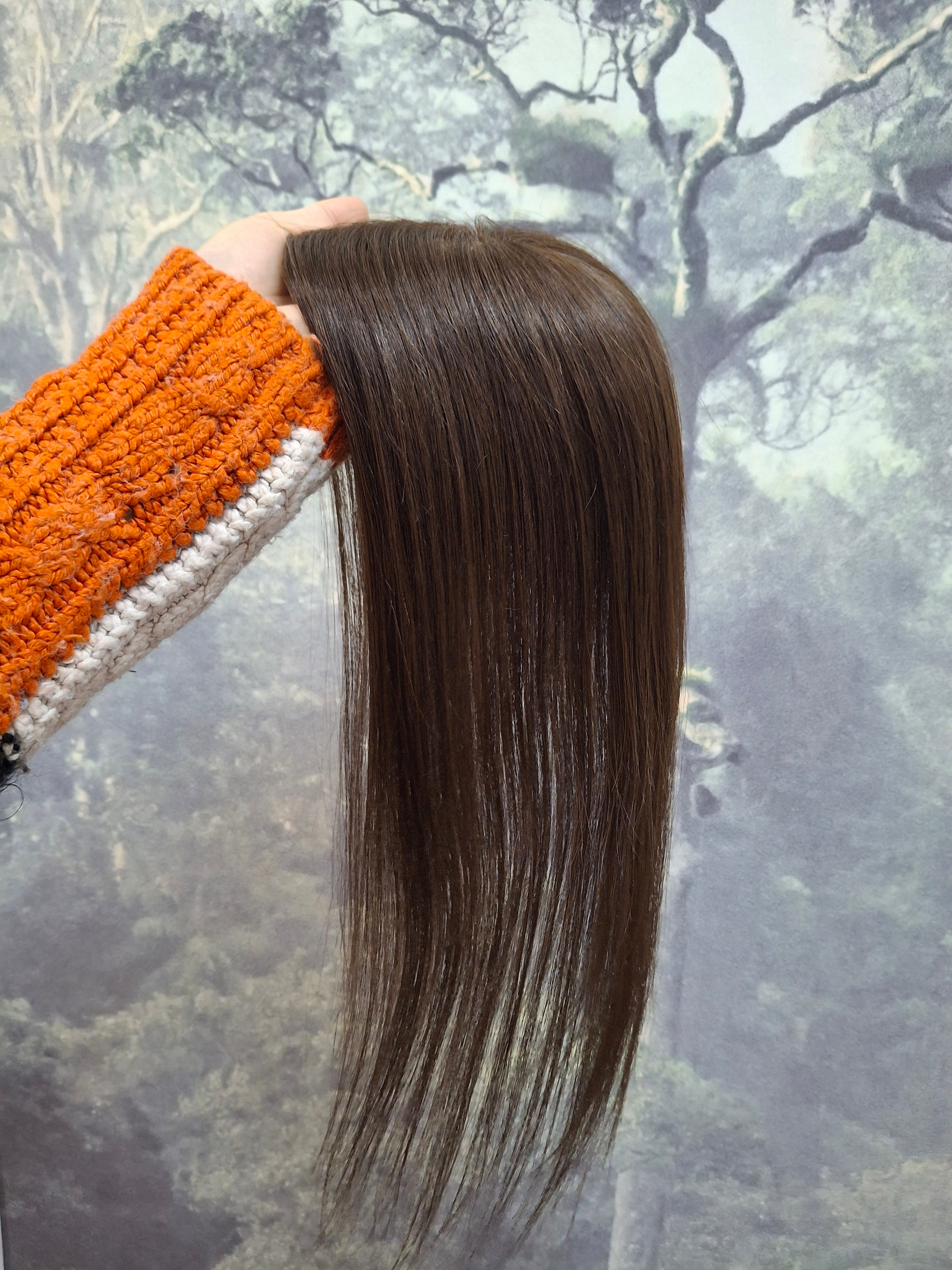 The Elle topper- Silk base human hair topper, 3x5inch, 16 inches long, choose shade