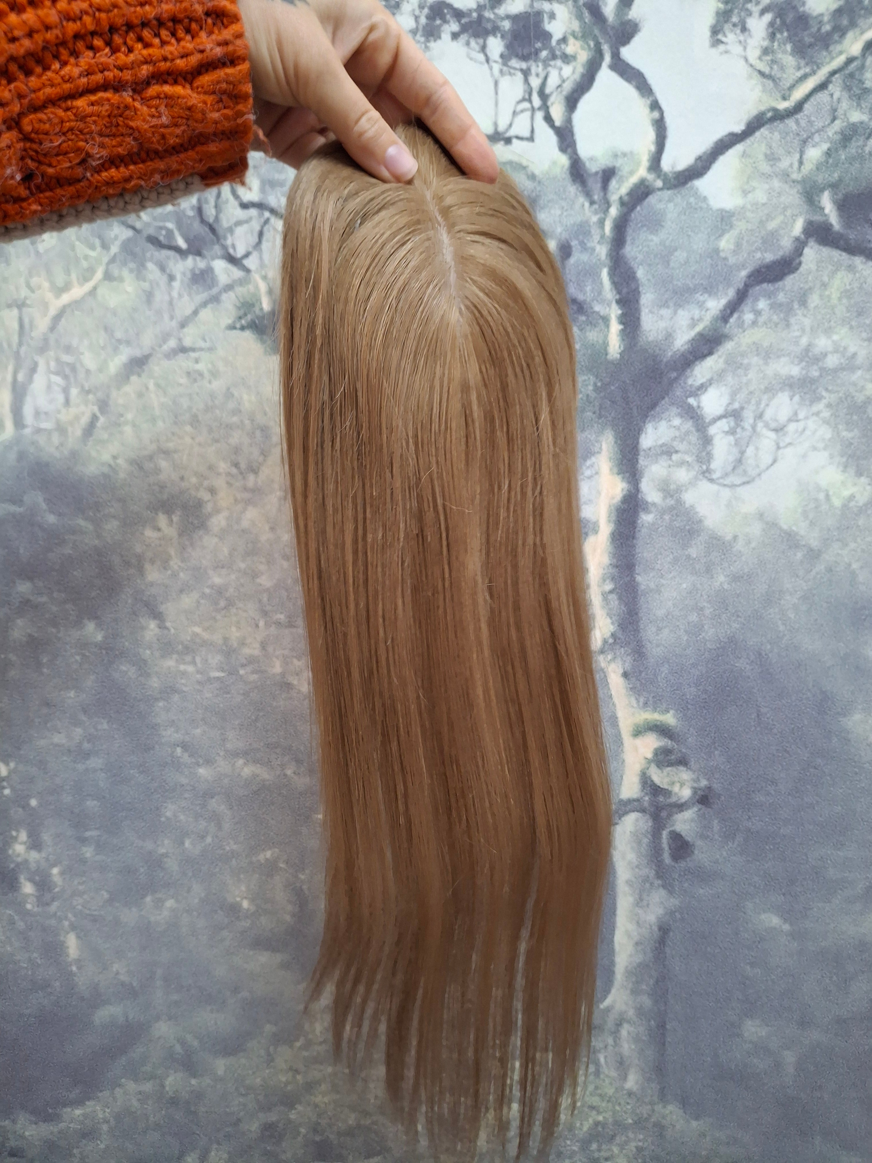 The Elle topper- Silk base human hair topper, 3x5inch, 16 inches long, choose shade