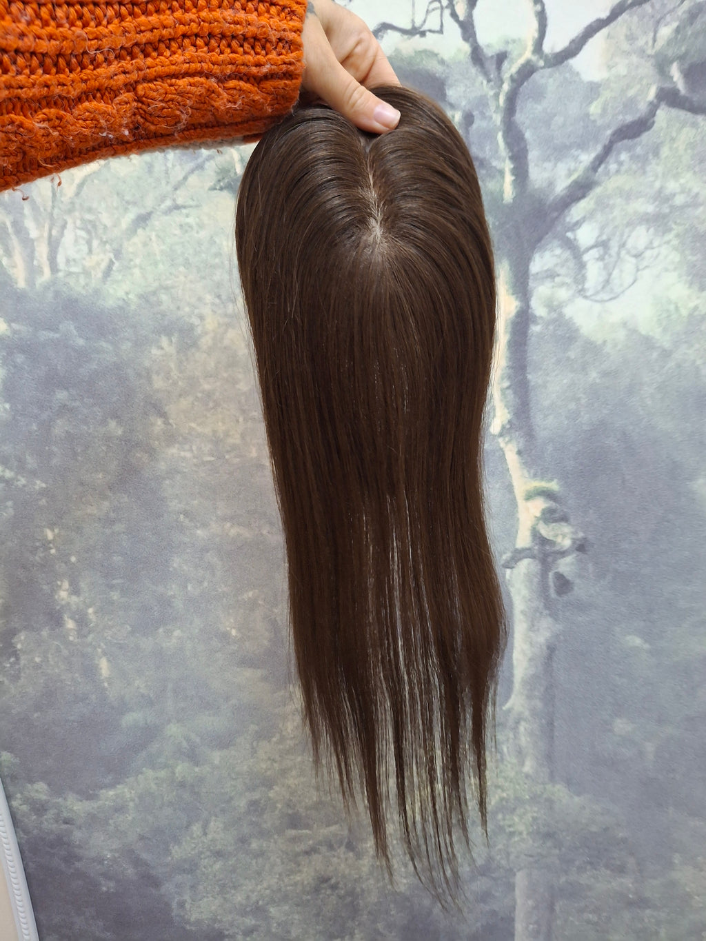 The Elle topper- Silk base human hair topper, 3x5inch, 16 inches long, choose shade