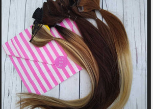 ClipandMix- Human hair extension, 4 inch clip in, choose shade, 16/18/20 inches long