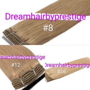 Double weft clip in hair extensions, human remy hair, 16/18/20 inch, 200g