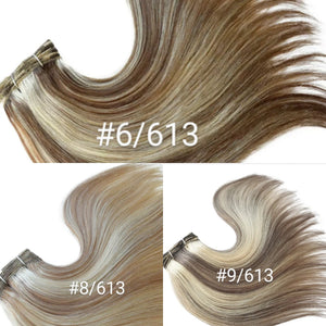 Clip and Mix- Human hair extension, 8 inch clip in, choose colour, 16/18/20 inches long double weft