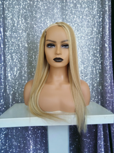 Load image into Gallery viewer, Human hair U part wig- #18/613 - ash blonde/ light blonde- 16/18/20/22/24 inches long