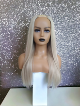 Load image into Gallery viewer, Human hair U part wig - #90- ice blonde- 16/18/22/24/26 inches long