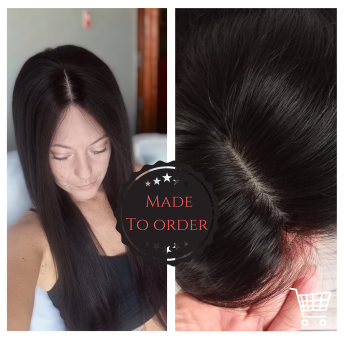 Silk base wig, virgin human hair, 1b natural black, 12/14/16/18/20 inch