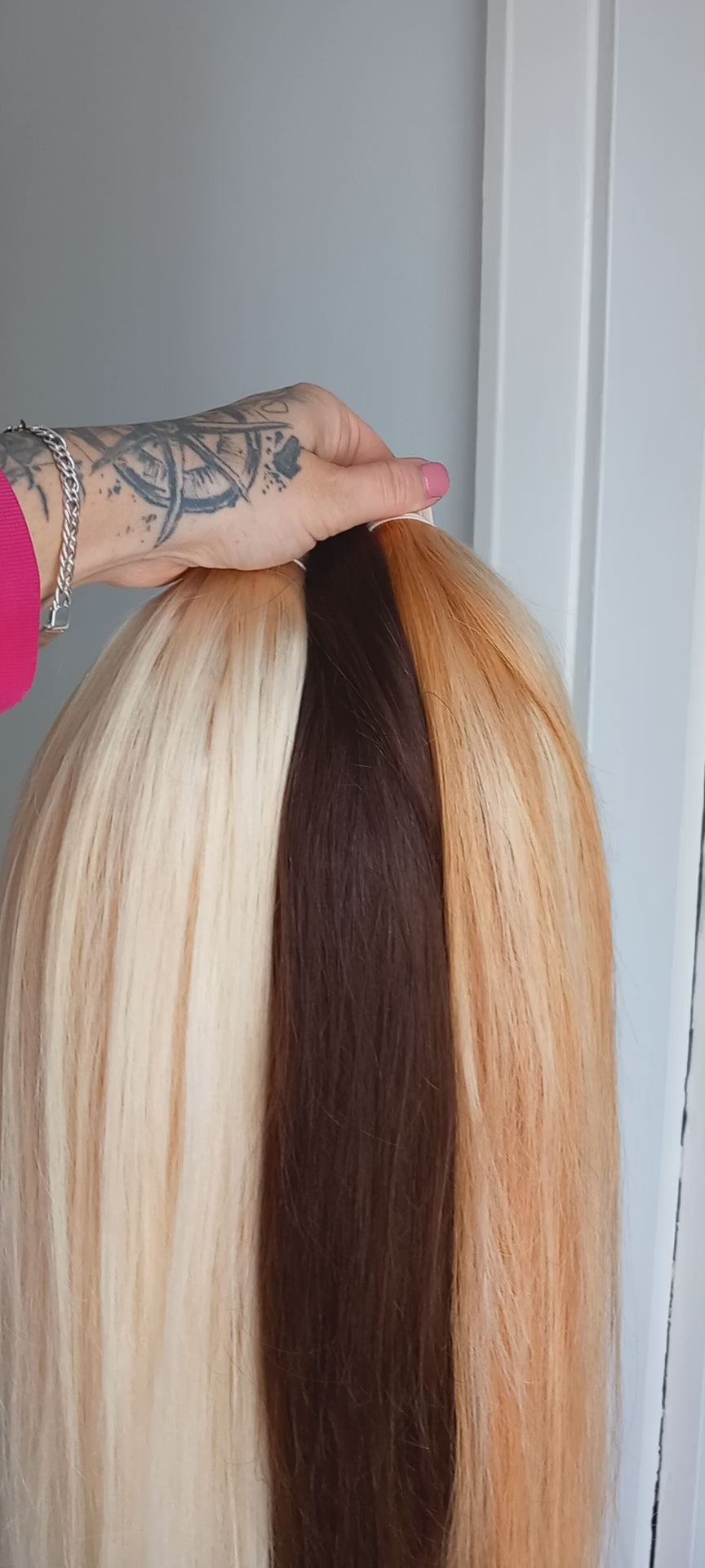 Khloe Headband wig, Human hair extension, choose shade, 16/18/20 inches long