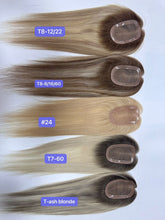 Load image into Gallery viewer, Silk base human hair topper, 3x5inch, 16 inches long, choose shade