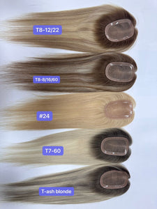 Silk base human hair topper, 3x5inch, 16 inches long, choose shade