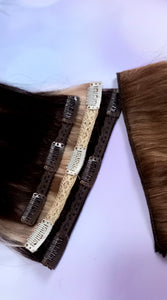 Clip and Mix- Human hair extension, 4 inch clip in, choose colour, 16/18/20 inches long, double weft