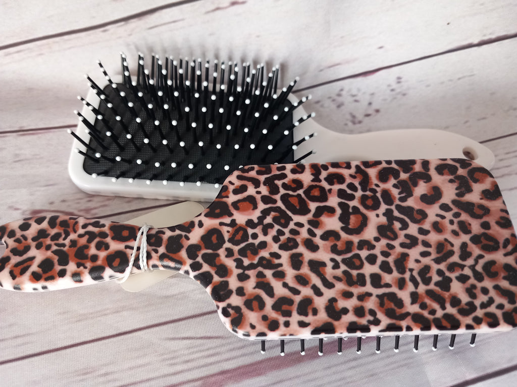 Animal print paddle brush for detangling Hair extensions and wigs