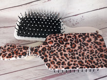 Load image into Gallery viewer, Animal print paddle brush for detangling Hair extensions and wigs