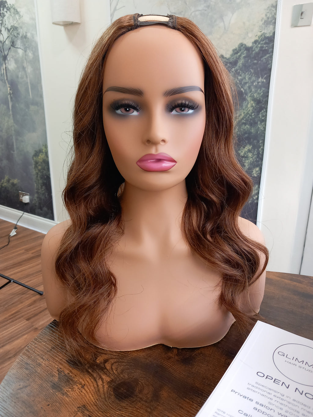 Ready to ship, Vibe U part wig, mid brown, 18 inches long, Medium size