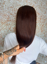 Load image into Gallery viewer, Ready to ship, Vibe U part wig, darkest brown, 18 inches long, Medium size
