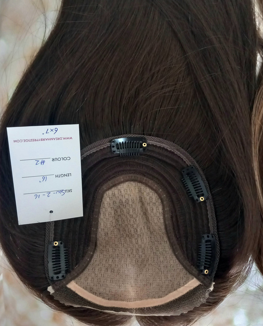 Ready to ship - Bella human hair topper, silk and weft base, lace front, 16 inches long, organic cocoa