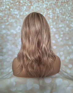 Ready to ship- Silk base lace front wig, medical, hair loss, high quality, realistic, light auburn brown, golden blonde, light blonde, Medium