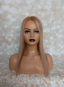 Ready to ship - human hair topper, silk and weft base, lace front, 16 inches long, choose shade