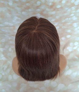 Ready to ship- Silk base lace front wig, medical, hair loss, high quality, realistic, brunette balayage, Medium