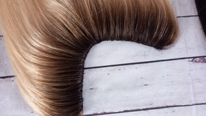 Immediate despatch- U part topper Deluxe #613 light blonde with #2 darkest brown root, 16 inches long