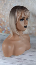 Load image into Gallery viewer, Clearance -Fibre topper, faux silk base, realistic part, dark ash rooted blonde 10 inches
