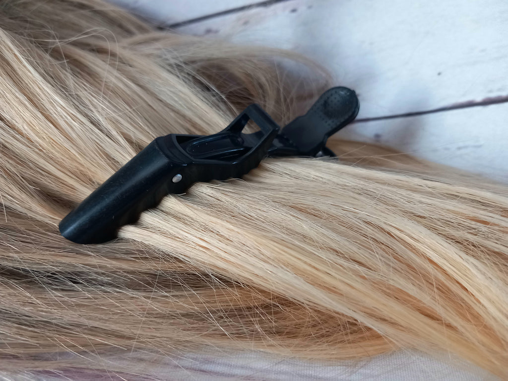 Sectioning clips, pack of 4 strong crocodile clips, black