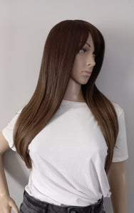 Clearance- Immediate despatch- balayage Fibre wig, synthetic, fringe, bangs, 15 inches long