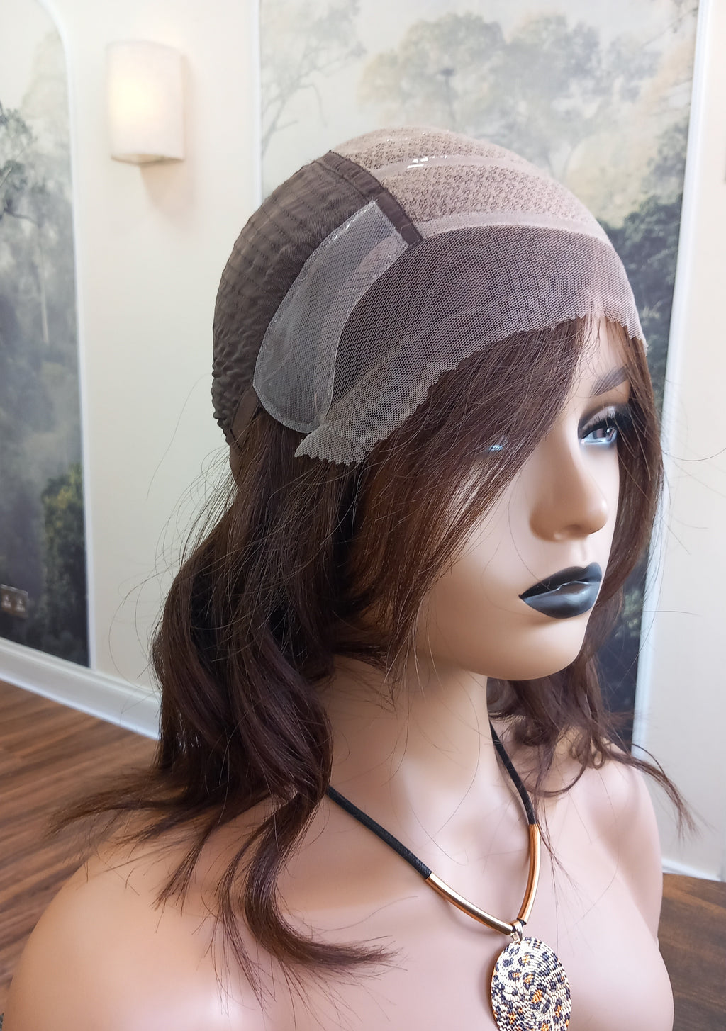 Ready to ship- Lila Silk base lace front wig, medical, hair loss, high quality, realistic, dark brunette, Medium