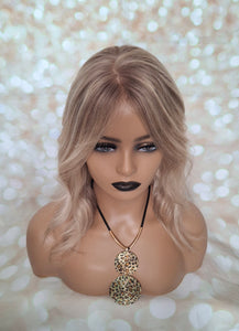 Ready to ship- Silk base lace front wig, medical, hair loss, high quality, realistic, ash blonde/ lightest blonde, Medium