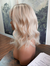 Load image into Gallery viewer, Ready to ship- Silk base lace front wig, medical, hair loss, high quality, realistic, lightest blonde, fringe, Medium