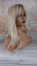 Load image into Gallery viewer, Immediate despatch- Silk base topper, virgin human hair, 60- light blonde, light root 20 inches long