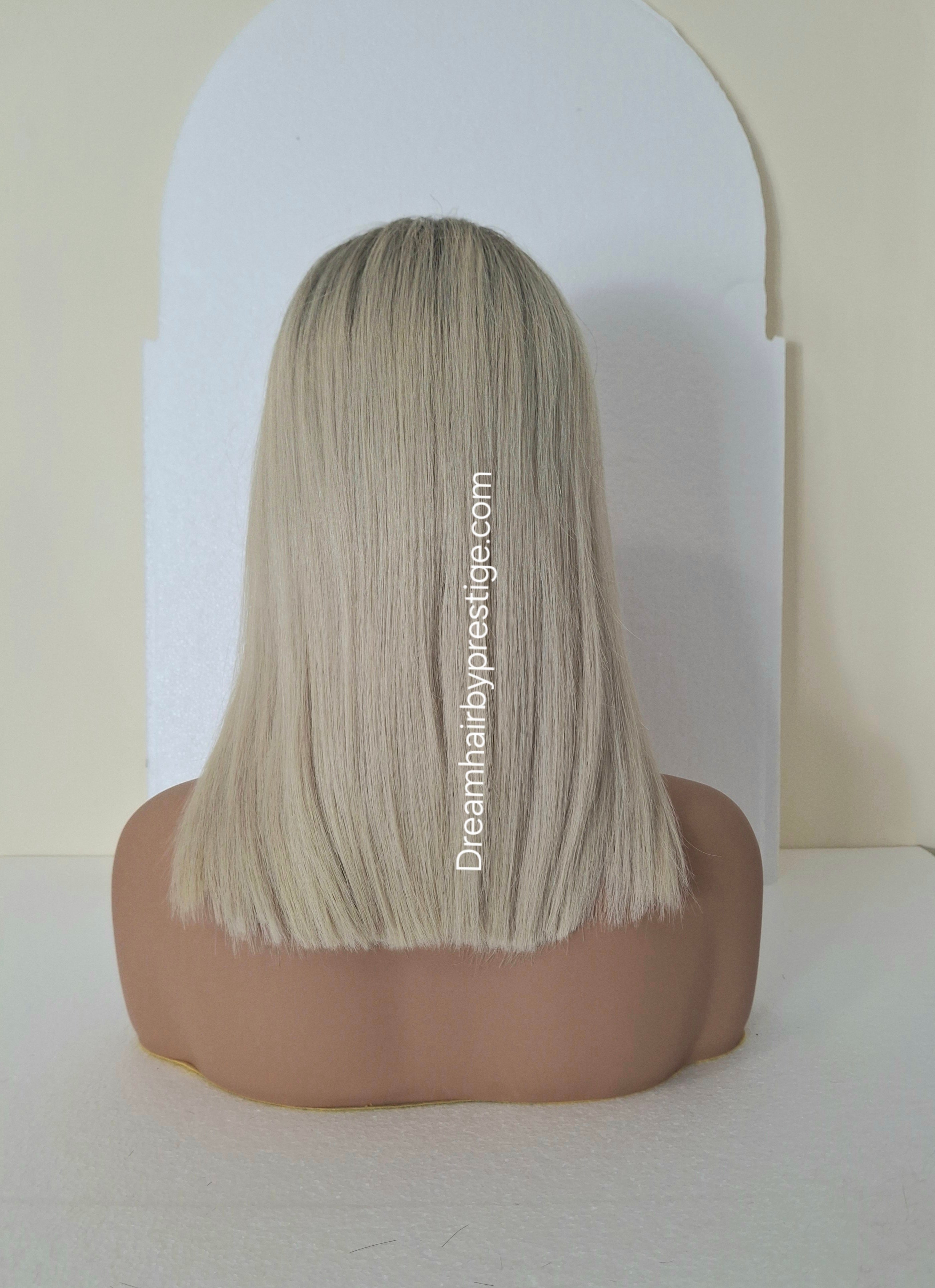 Lila Silk base lace front wig, medical, hair loss, high quality, realistic, whipped cream, Medium