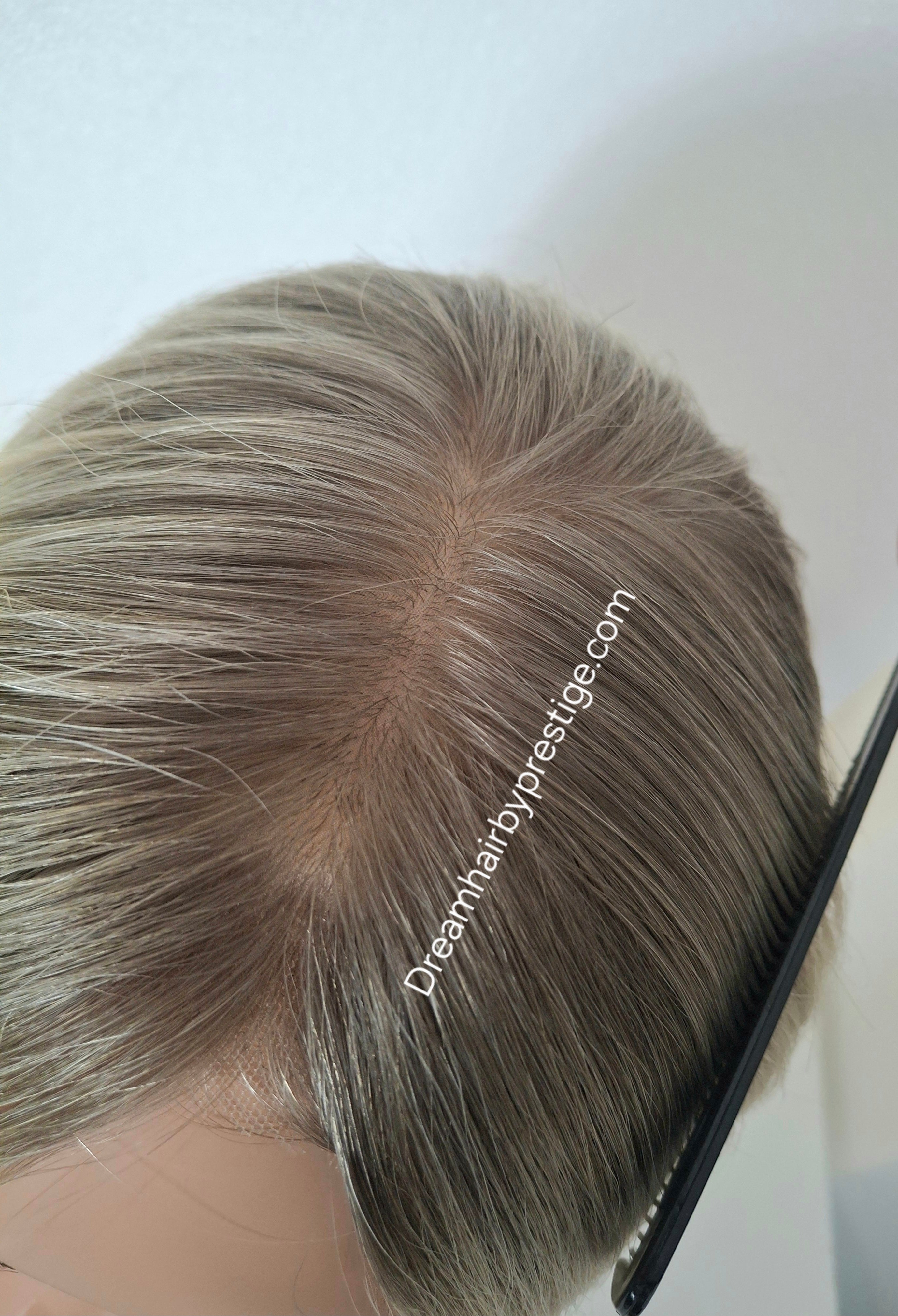 Lila Silk base lace front wig, medical, hair loss, high quality, realistic, whipped cream, Medium