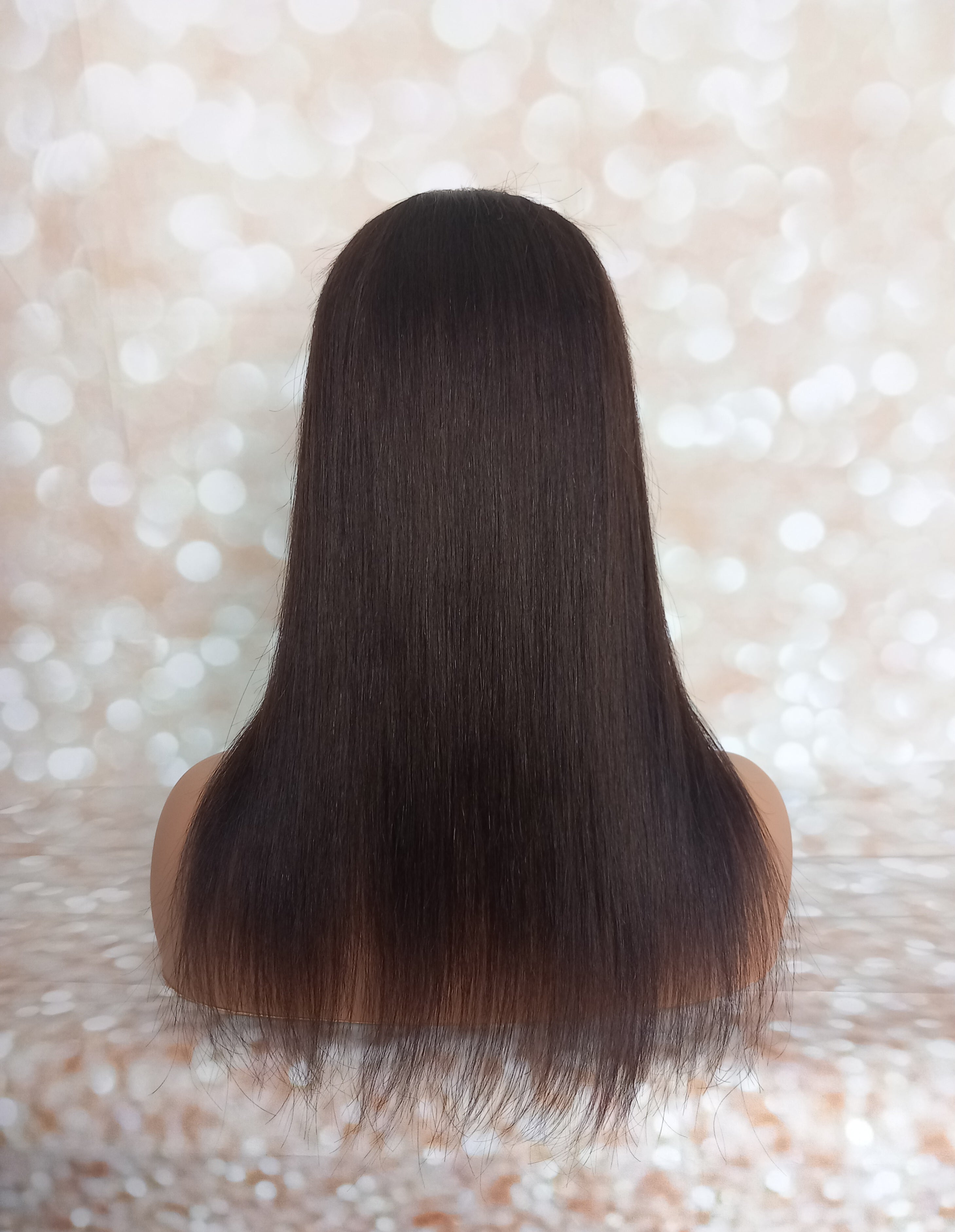 Ready to ship - Bella human hair topper, silk and weft base, lace front, 16 inches long, organic cocoa