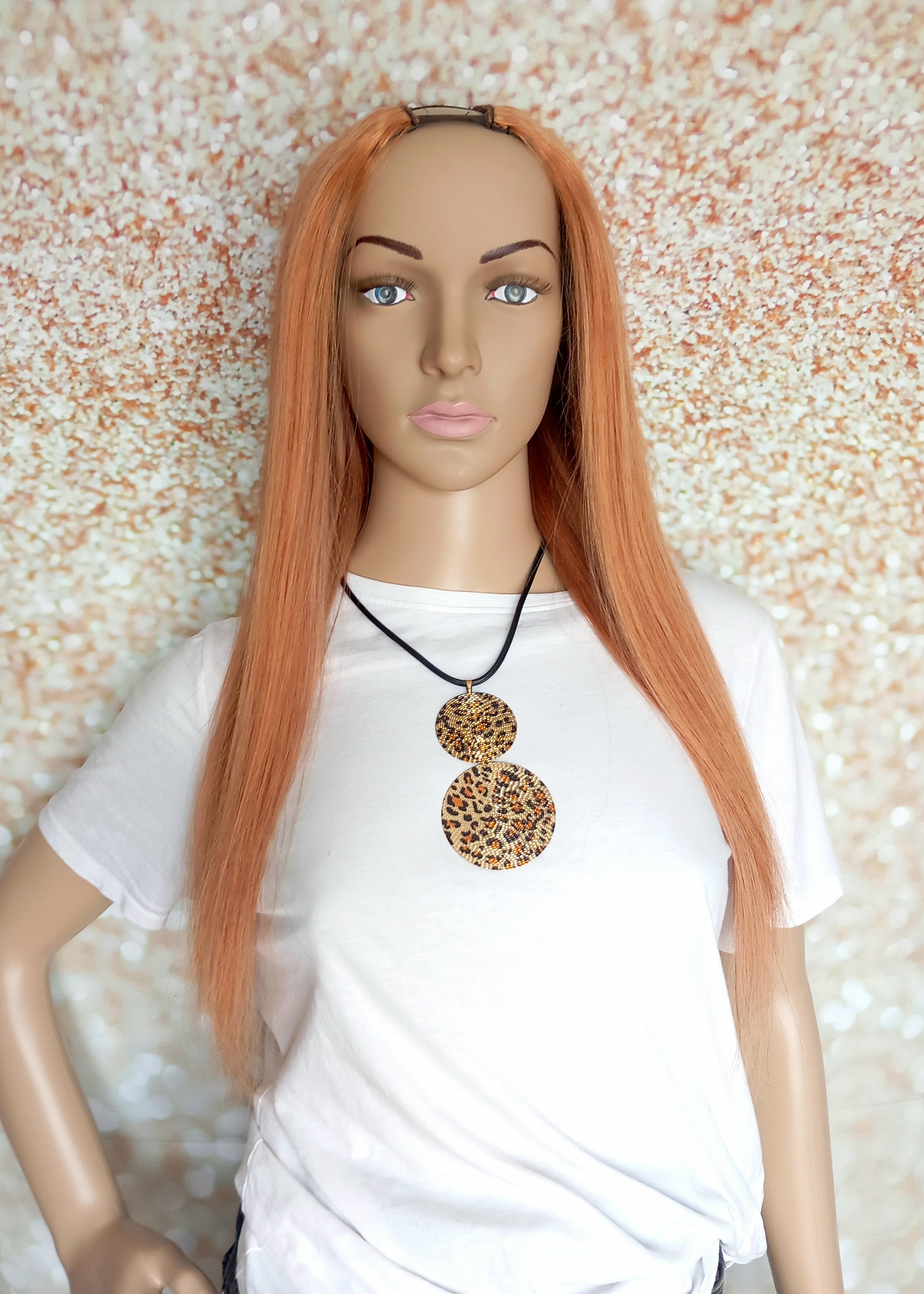 Ready to ship, Vibe U part wig, light auburn, 18 inches long, Medium size