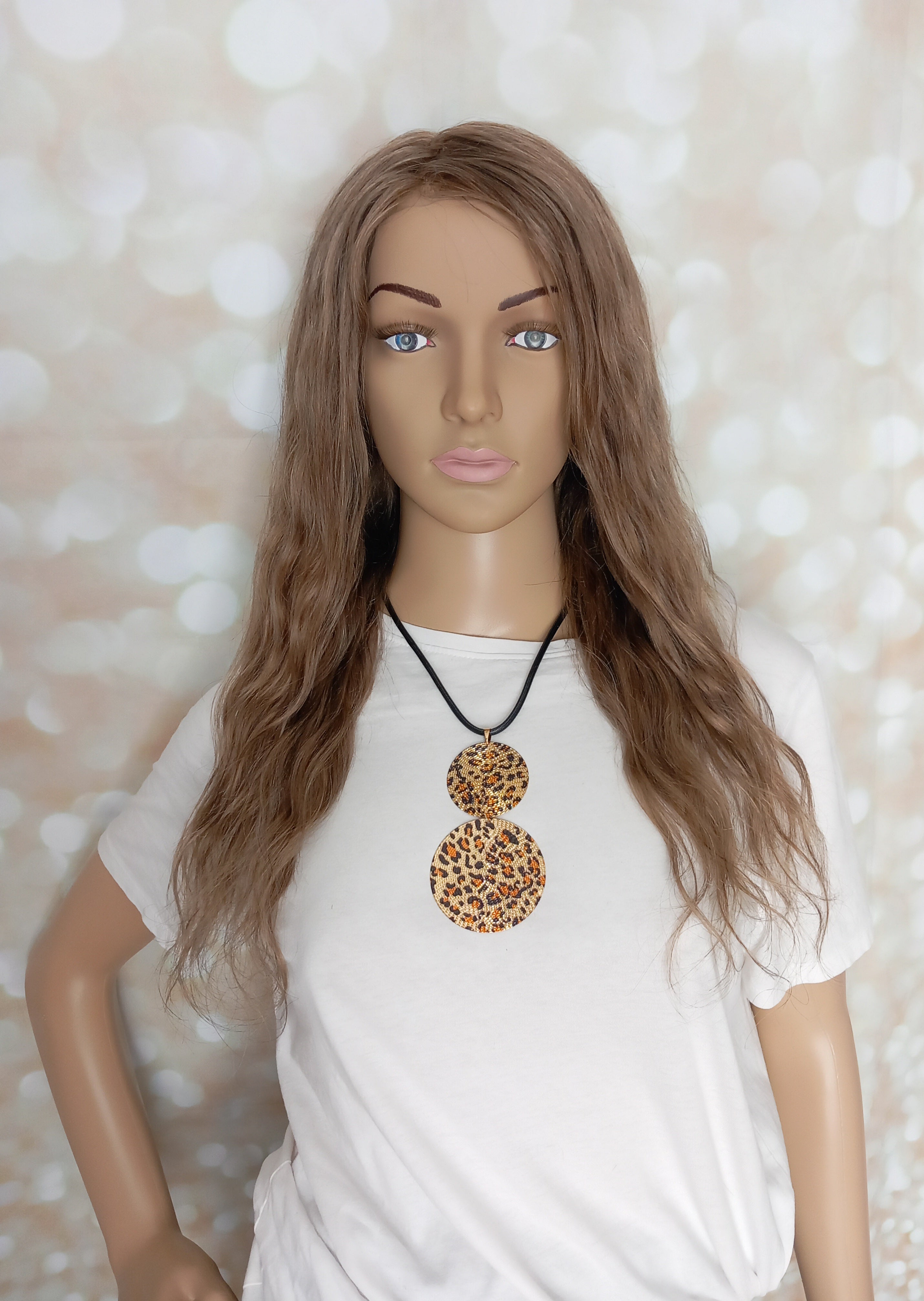 Ready to ship- medical wig, hand tied Silk and lace base with PU outer, small/petite human hair wig, natural ash brown