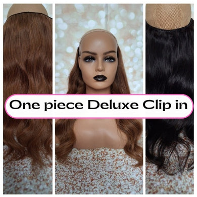One piece Deluxe clip in extension, human hair, choose shade and length, upgrade your hair density!