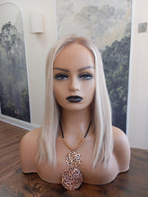 Load image into Gallery viewer, Ready to ship - human hair topper, lace and weft base, lace front, 14 inches long, 18/60 light root
