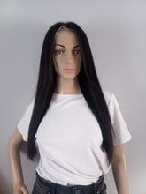 Load image into Gallery viewer, Immediate despatch- Human hair wig, natural black, lace front, colour 1b virgin hair, full to ends