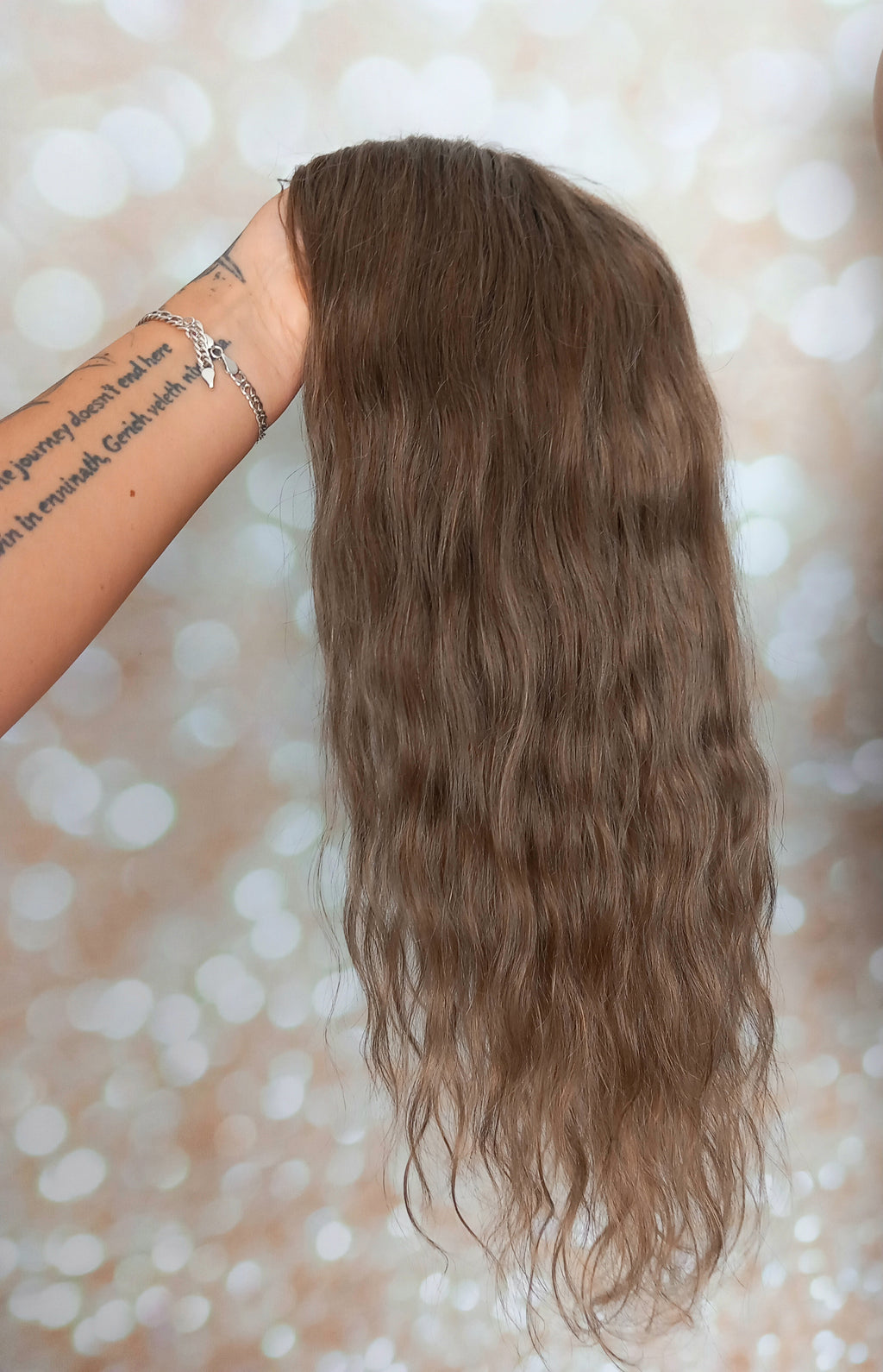 Ready to ship- medical wig, hand tied Silk and lace base with PU outer, small/petite human hair wig, natural ash brown