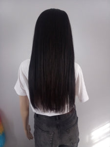 Immediate despatch- Human hair wig, natural black, lace front, colour 1b virgin hair, full to ends
