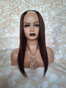 Ready to ship- U part topper #2, darkest brown clip in hair booster, volumiser, 18 inches long 5x5 inch