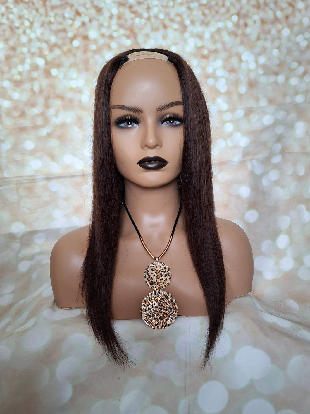 Ready to ship- U part topper #2, darkest brown clip in hair booster, volumiser, 18 inches long 5x5 inch