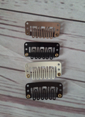 Hair extension clips- pack of 10- highest quality, black, beige, brown, dark brown