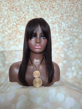 Charger l&#39;image dans la galerie, Ready to ship-lace base natural black human hair topper, fringe, bangs