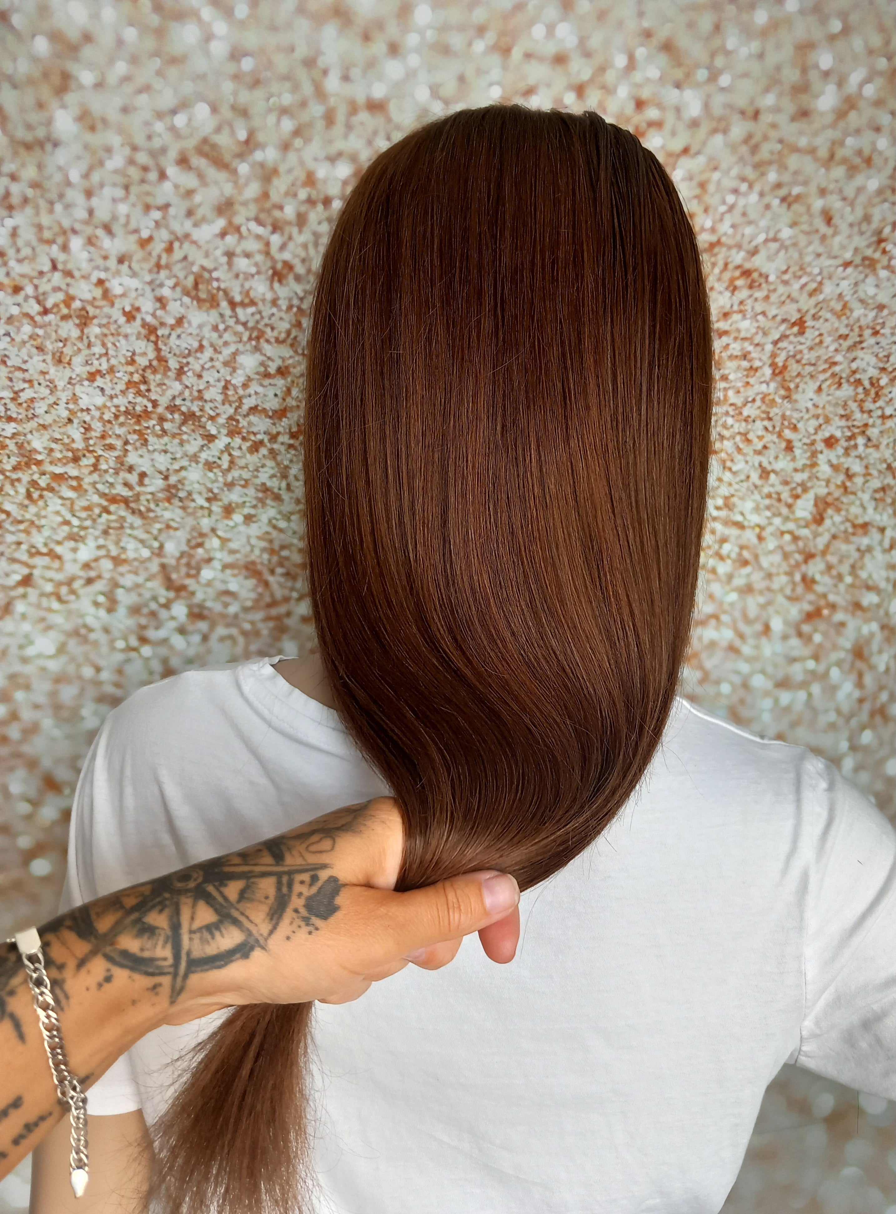 Ready to ship, Vibe U part wig, dark brown, 18 inches long, Medium size