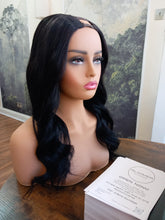 Load image into Gallery viewer, Ready to ship, Vibe U part wig, Glossy black, 18 inches long, Medium size