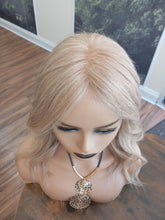 Load image into Gallery viewer, Ready to ship- Silk base lace front wig, medical, hair loss, high quality, realistic, light auburn brown, lightest blonde, Medium