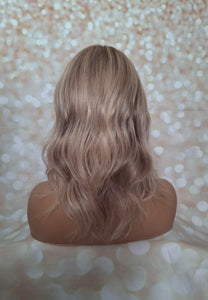 Ready to ship- Silk base lace front wig, medical, hair loss, high quality, realistic, ash blonde/ lightest blonde, Medium