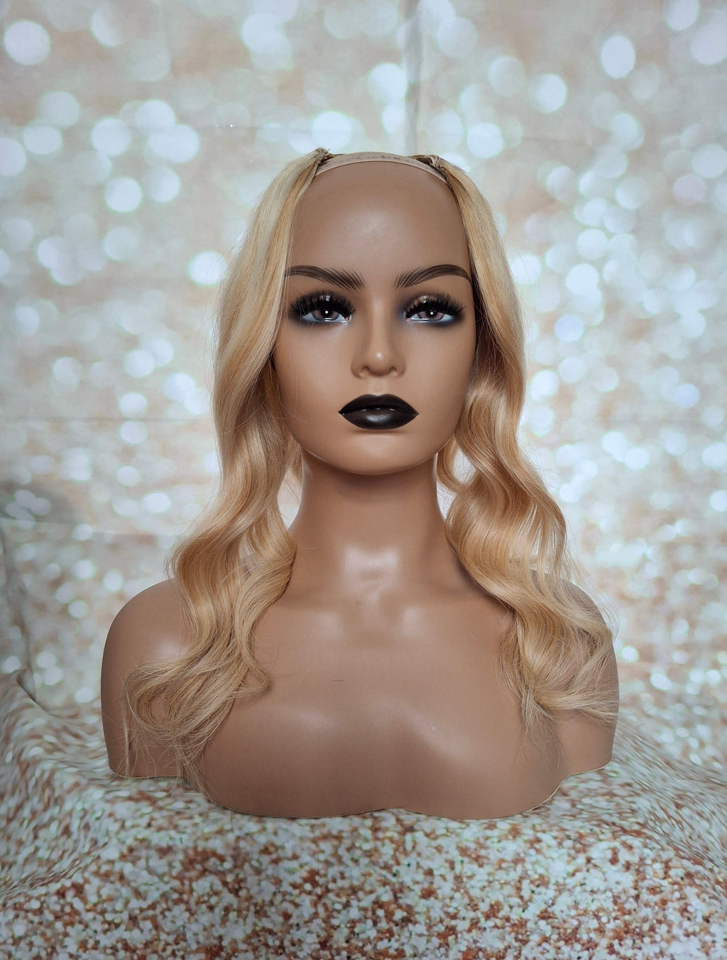 Ready to ship- U part topper 27/613,  strawberry blonde/ light blonde clip in hair booster, volumiser, 16 inches long 6x6 inch