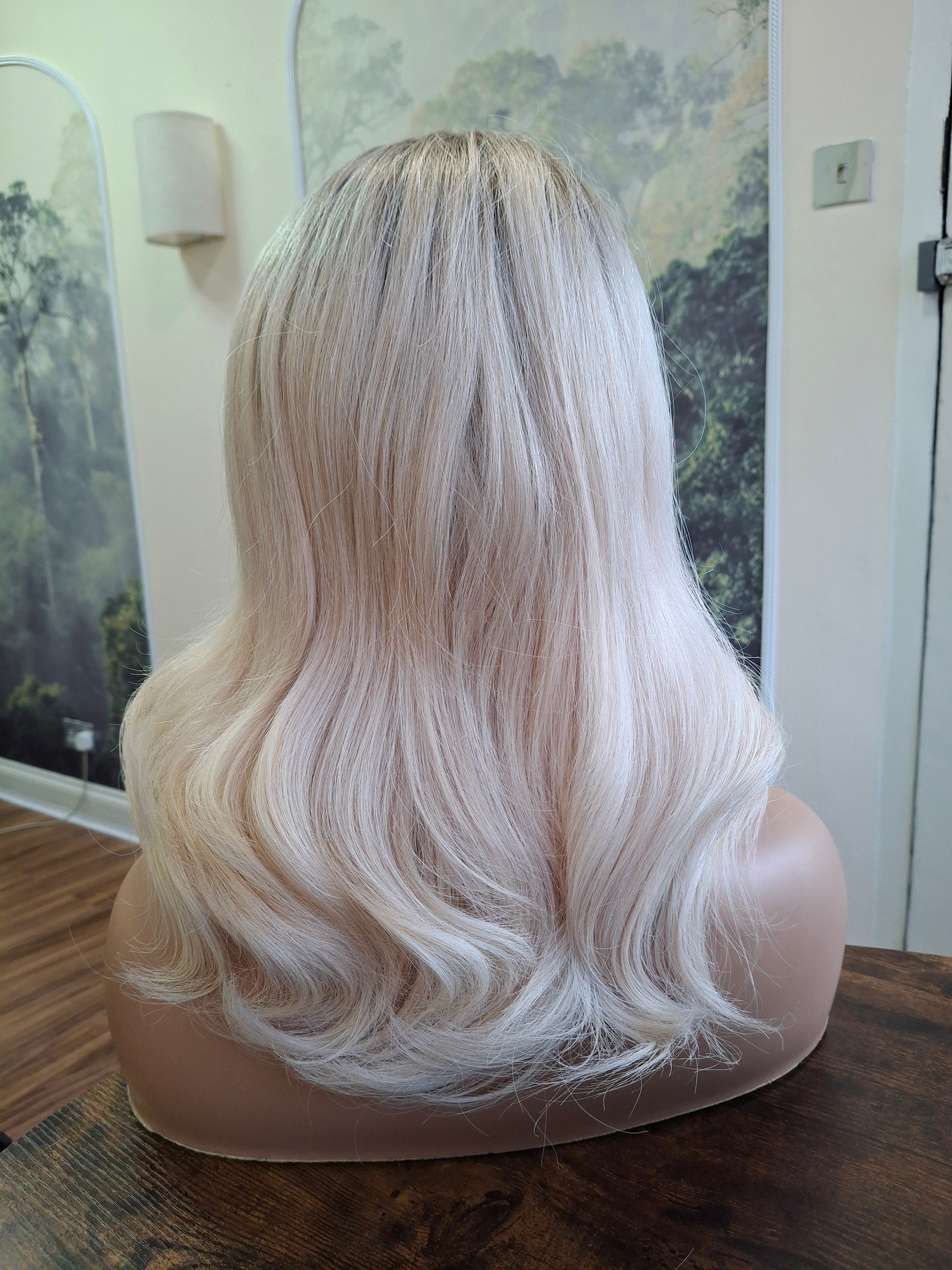 Ready to ship- Lila Silk base lace front wig, medical, hair loss, high quality, realistic, lightest blonde, Medium