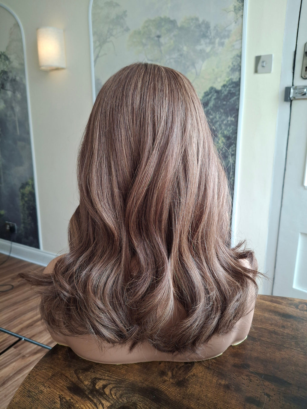 Ready to ship - Callie human hair topper, lace and weft base, lace front, 14 inches long, #4/18- spiced coffee